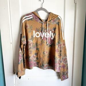 Gemstone LOVELY Spellout Cropped Athleisurewear Long Sleeve Hooded Sweatshirt 3X